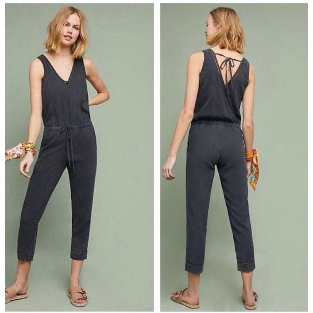 Cloth & Stone Charcoal Jumpsuit with Tie-Back